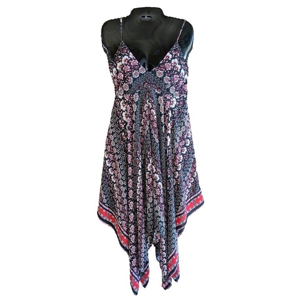Handkerchief Babydoll Dress Size XS Boho Flowing Smocked Beachy Coastal Fairy